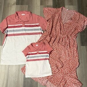 Family outfit, Coral and White